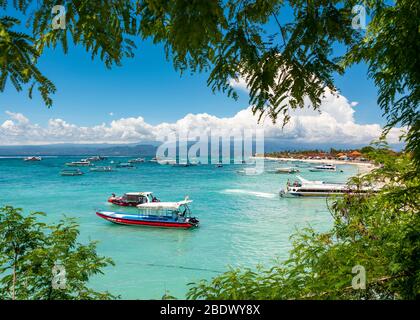 Vue horizontale de l'île de Lembongan, Indonésie. Banque D'Images