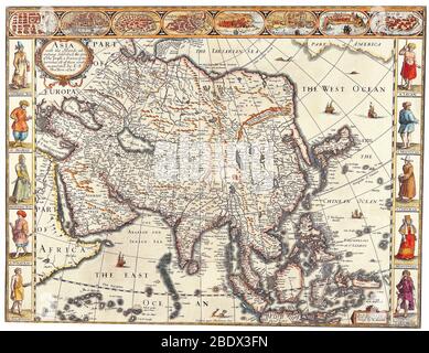 John Speed, carte de l'Asie, 1626 Banque D'Images