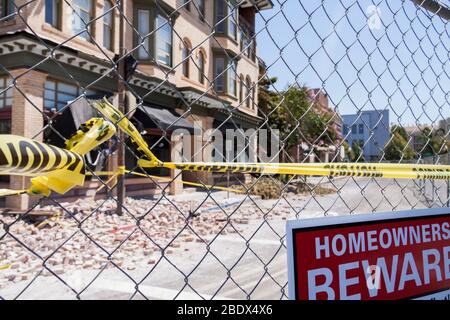 Tremblement de terre, Californie, 2014 Banque D'Images