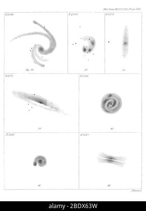 William Parsons, observations sur les nébuleuses, 1861 Banque D'Images