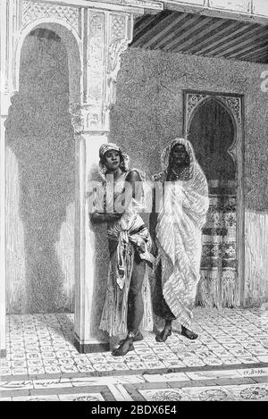 Afrique du Nord-Ouest, Maroc esclaves, XIXe siècle Banque D'Images