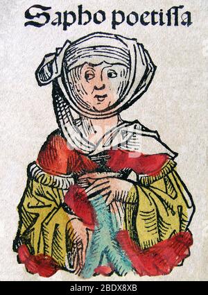 Sappho, poète grec ancien Banque D'Images