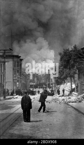 Tremblement de terre de San Francisco, 1906 Banque D'Images