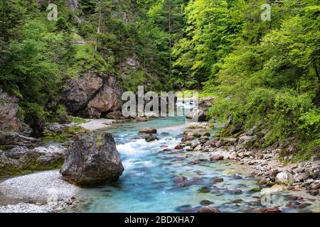 Belle vue sur Orrido dello Slizza, le joyau de la nature près de Tarvisio ville dans le nord de la région italienne Friuli Venezia Giulia, Italie Banque D'Images