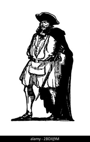 Edward Teach AKA Blackbeard, pirate anglais Banque D'Images