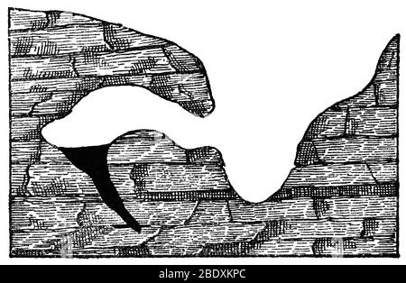 Géologie des inondations, Cavern Banque D'Images