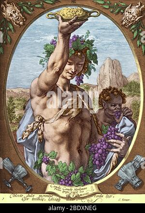 Dionysus, ou Bacchus, Dieu du vin Banque D'Images