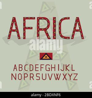 Police ethnique africaine. Alphabet safari aux couleurs vives dessiné à la main. Lettres abc type set illustration vectorielle Illustration de Vecteur