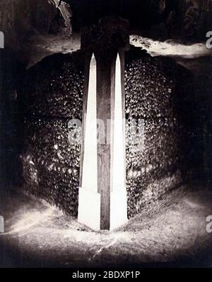 Catacombes de Paris, 1861 Banque D'Images