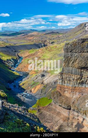 Haifoss, région du Sud, Islande Banque D'Images