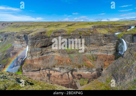 Haifoss, région du Sud, Islande Banque D'Images