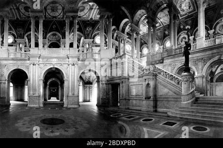 Bibliothèque du Congrès, Grande salle, 1897 Banque D'Images