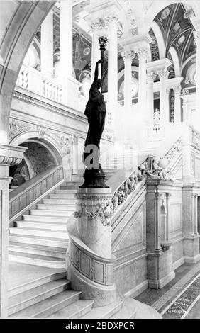 Bibliothèque du Congrès, Grand escalier, 1897 Banque D'Images