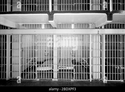 Alcatraz, Bloc cellulaire C, cellules 149 et 151, 1986 Banque D'Images