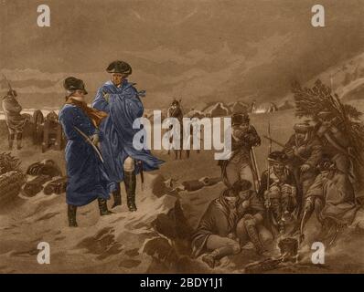 Washington et Lafayette, Valley Forge, 1777-78 Banque D'Images