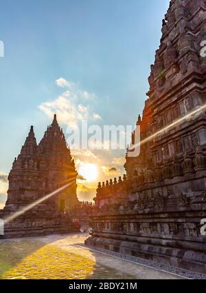 Temple de Prambanan à Yogyakarta, Indonésie. Banque D'Images