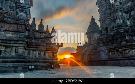 Temple de Prambanan à Yogyakarta, Indonésie. Banque D'Images