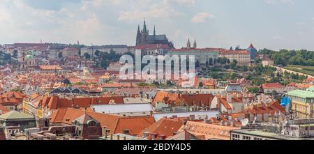 Vue aérienne de Prague, République tchèque / Panorama de la vieille ville de Prague Banque D'Images