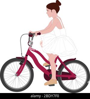 petite ballerine sur vélo - illustration vectorielle Illustration de Vecteur