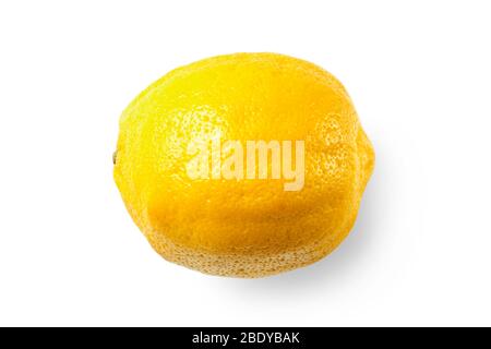 Jaune citron mûr gros isolé sur blanc Banque D'Images