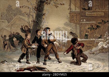 Vœux de la saison, joyeuses vacances, XIXe siècle Banque D'Images