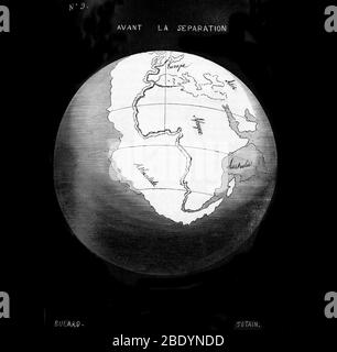 Globes d'Antonio Snider-Pellegrini, 1858, 1 de 2 Banque D'Images