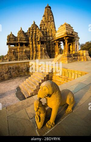Temples de Khajuraho, Chhatarpur, Madhya Pradesh, Inde Banque D'Images