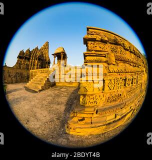 Temples de Khajuraho, Chhatarpur, Madhya Pradesh, Inde Banque D'Images