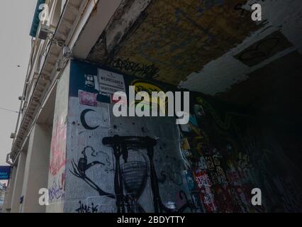 Gand, Belgique, août 2019. La rue graffiti est une petite rue entièrement dédiée à l'art de la rue. Dans une ville si propre, élégante et bien rangée, nous trouvons tout Banque D'Images