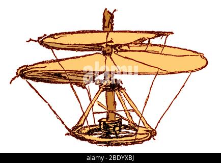 Vis à air hélicoïdal ou hélicoptère Leonardo Da Vinci Banque D'Images