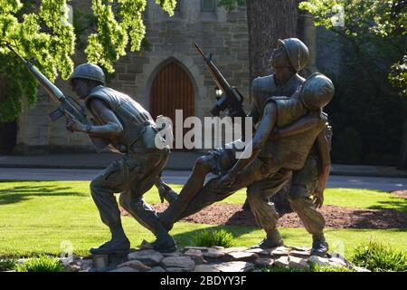 Le mémorial de la guerre du Vietnam sur le terrain de l'ancien bâtiment Capitol à Raleigh, en Caroline du Nord. Banque D'Images