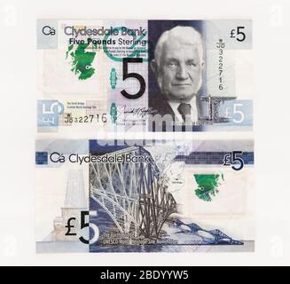 Scottish Five Pound de Clydesdale Bank honorant le célèbre ingénieur écossais William Arrol Banque D'Images