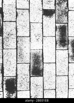 Texture de mur de briques anciennes de détresse, tuile de sol. Fond gris noir et blanc. EPS8. Illustration vectorielle. Illustration de Vecteur