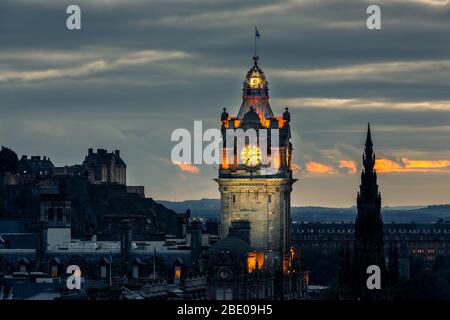 Ville d'Edimbourg la nuit, Ecosse Banque D'Images