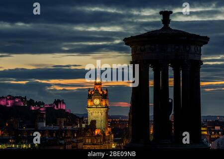 Ville d'Edimbourg la nuit, Ecosse Banque D'Images