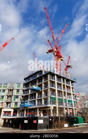 Site de Construction de bâtiment résidentiel à Stratford, Londres Angleterre Royaume-Uni UK Banque D'Images