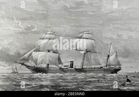 Transport maritime, nouveau Mail Steamboat 'Alfonso XII'. Banque D'Images