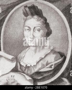 Maria Sibylla Merian (1647-1717) est naturaliste et illustratrice scientifique née en Allemagne. Après avoir vécu deux ans dans la colonie néerlandaise du Suriname, elle a publié son travail majeur, Metamorphosis insectorum Surinamensium (insectes du Surinam), en 1705, pour lequel elle est devenue célèbre. En raison de ses observations soigneuses et de sa documentation sur la métamorphose du papillon, elle est considérée parmi les plus importantes contributrices au domaine de l'entomologie. Merian était l'un des premiers naturalistes à observer directement les insectes. La poursuite de son travail au Suriname a été une entreprise inhabituelle, en particulier pour Banque D'Images