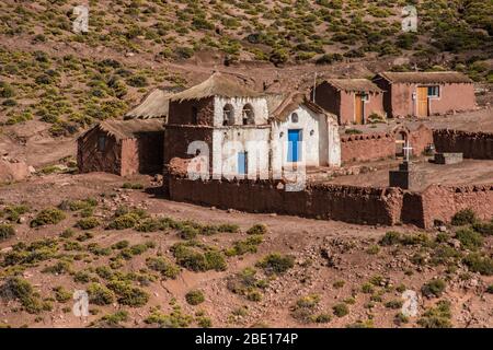 Machuca, petite ville dans le désert d'Atacama, au Chili Banque D'Images