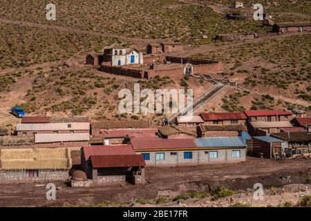 Machuca, petite ville dans le désert d'Atacama, au Chili Banque D'Images