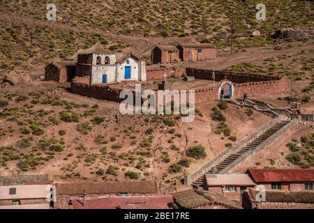 Machuca, petite ville dans le désert d'Atacama, au Chili Banque D'Images