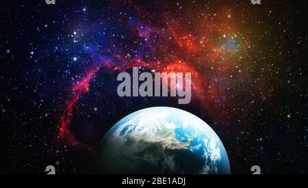 Planètes, étoiles et galaxies de l'espace montrant la beauté de l'exploration spatiale. Éléments fournis par la NASA Banque D'Images