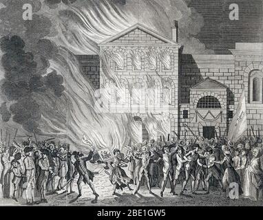 GORDON RIOTS, Londres, 1780. L'attaque contre la prison de Newgate, Banque D'Images