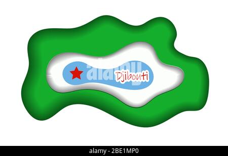 Drapeau de Djibouti, illustration vectorielle sur un fond blanc. Illustration de Vecteur