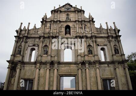 Ruines de Saint Paul à Macao, Chine Banque D'Images