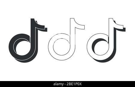 Tik Tok Tik Tok plats, isolés sur fond blanc. Logo TikTok. Illustration vectorielle eps 10 Illustration de Vecteur