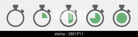 Ensemble d'icônes vectorielles de temporisation sur fond transparent. Icônes vectorielles du minuteur. EPS VECTORIEL 10 Illustration de Vecteur