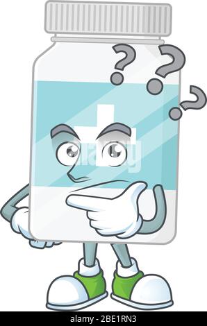 Concept de mascotte en bouteille supplémentaire, qui embrouille les gestes Illustration de Vecteur