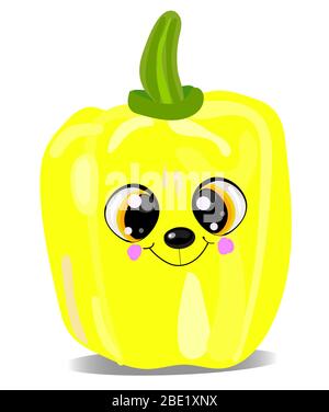 Poivron bulgare. Mignon poivre.poster design.character avec un sourire Illustration de Vecteur