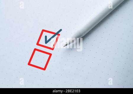 Oui et non, case à cocher. Banque D'Images